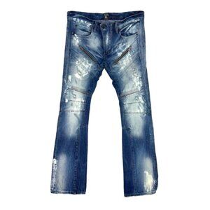 PRPS Demon 5 pocket distressed zip jeans